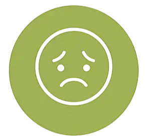 Green sad face emoji icon