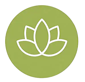 Green lotus flower wellness icon